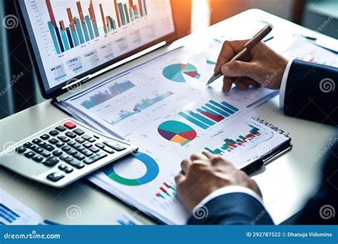 Business Person Analyzing Financial Report Stock Illustration ...