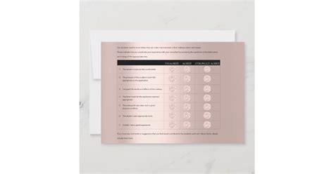 MM Model Feedback Form Makeup Rose Esthetician Lux Invitation | Zazzle