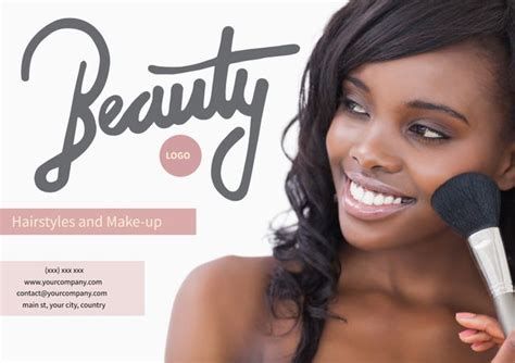 Promoting beauty services, a radiant woman applies makeup, evoking ...