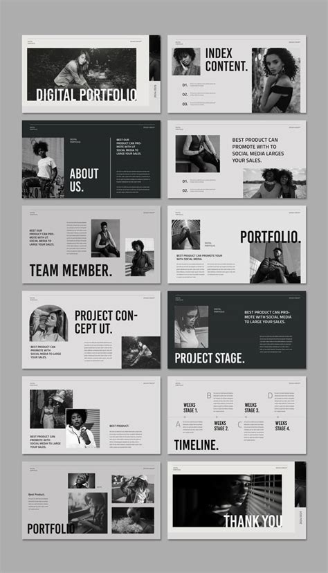 Digital Portfolio Layout Stock Template | Adobe Stock | Portfolio ...