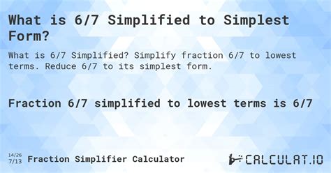 What is 6/7 Simplified to Simplest Form? - Calculatio