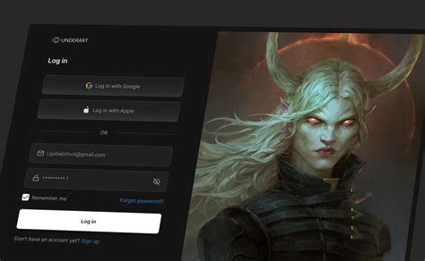 Digital art Portfolio website Log in Page Design &amp; Prototype by Lazare ...
