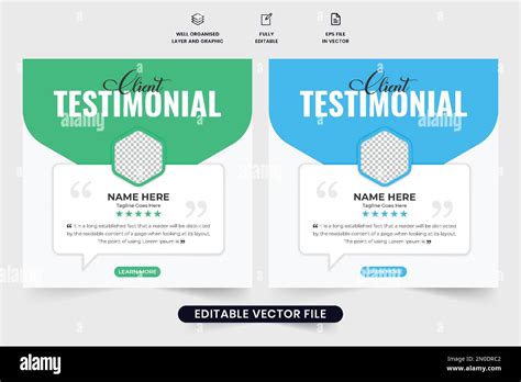 Client testimonial and service review template design for social media ...