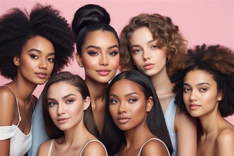Premium Photo | Diversity beauty and portrait of a group of women in ...