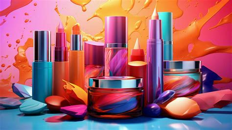 beauty product collection set with vibrant colors 32934902 Stock Photo ...