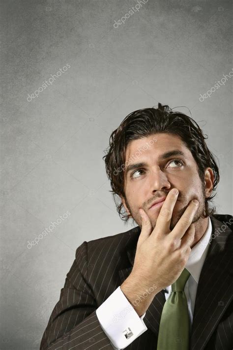 Portrait of thoughtful man Stock Photo by ©Captblack76 36773455