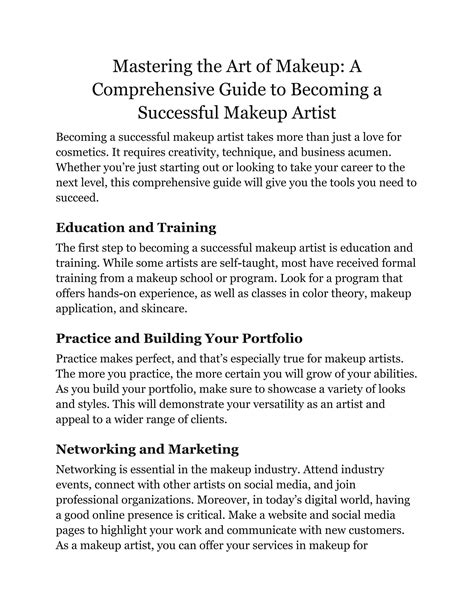 Mastering the Art of Makeup: A Comprehensive Guide to Becoming a ...