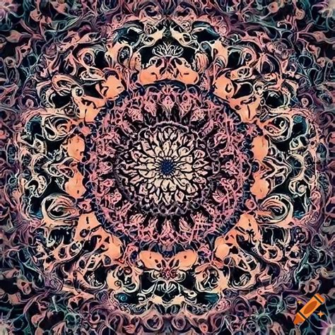 Intricate and stylized mandala design on Craiyon