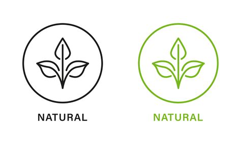 Natural Organic Product Green and Black Line Icon Set. Quality Fresh ...