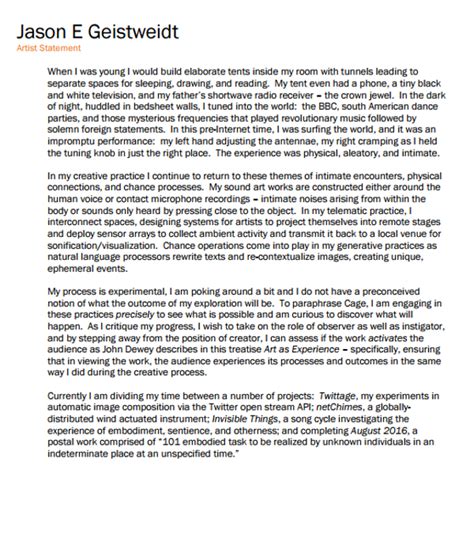 25+ Artist Statement Examples to Download