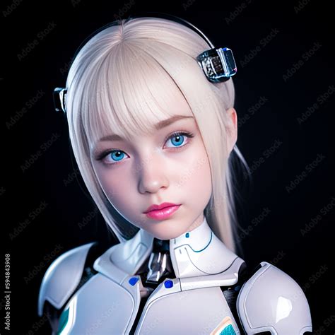 Futuristic artificial intelligence neural network beautiful female AI ...