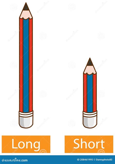 Long And Short Opposite Adjectives Educational Flashcard. Flashcard ...