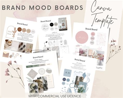 Brand Identity Mood Board Canva Template - Etsy