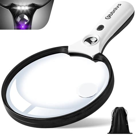 Large Magnifying Glass with Light, Magnifier 10X 25X 45X Handheld ...