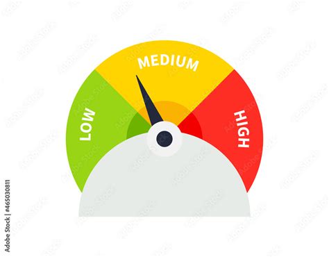 Low medium high dial icon. Clipart image isolated on white background ...