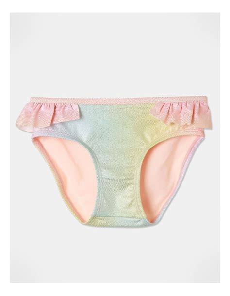 Milkshake Rainbow Glitter Rashvest &amp; Ruffle Bikini Bottom Set in ...