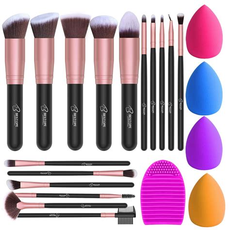 BESTOPE Makeup Brushes 16PCs Makeup Brushes Set with 4PCs Beauty ...