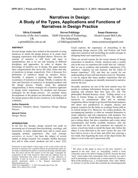 (PDF) Narratives in Design: A Study of the Types, Applications and ...