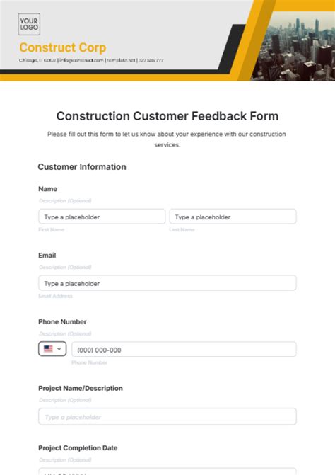 Free Customer Experience Feedback Form Template to Edit Online