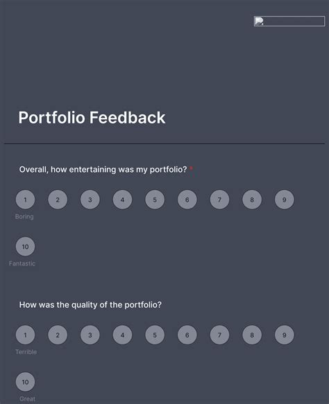 Portfolio Feedback Form Template | Jotform