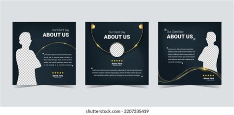 Luxury Client Testimonial Template Black Gold Stock Vector (Royalty ...