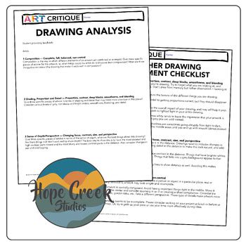 Art Analysis Critique Artist Peer Student Teacher DRAWING Assessment ...